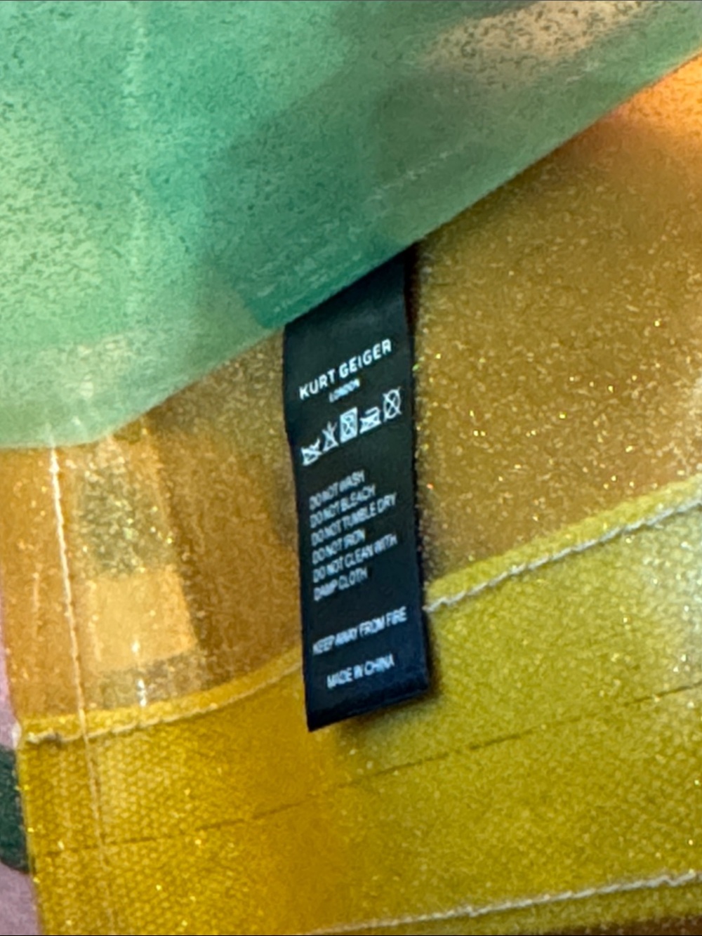 Kurt Geiger Bag Mini Southbank Vinyl Glitter Rainbow Translucent Tote Satchel - Picture 15 of 17